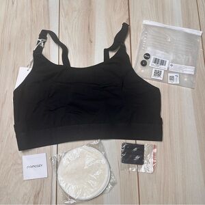 NWT Momcozy Hands Free Pumping Nursing Bra size Large Black ￼YN08
